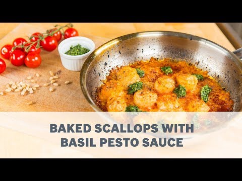 Baked Scallops with Basil Pesto Sauce Recipe - Cooking with Bosch