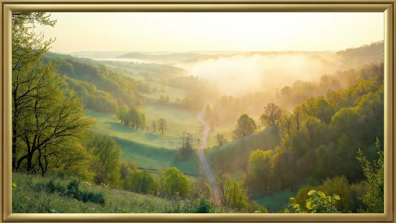 Frame TV Art | Spring Gold | Art Screensaver for TV