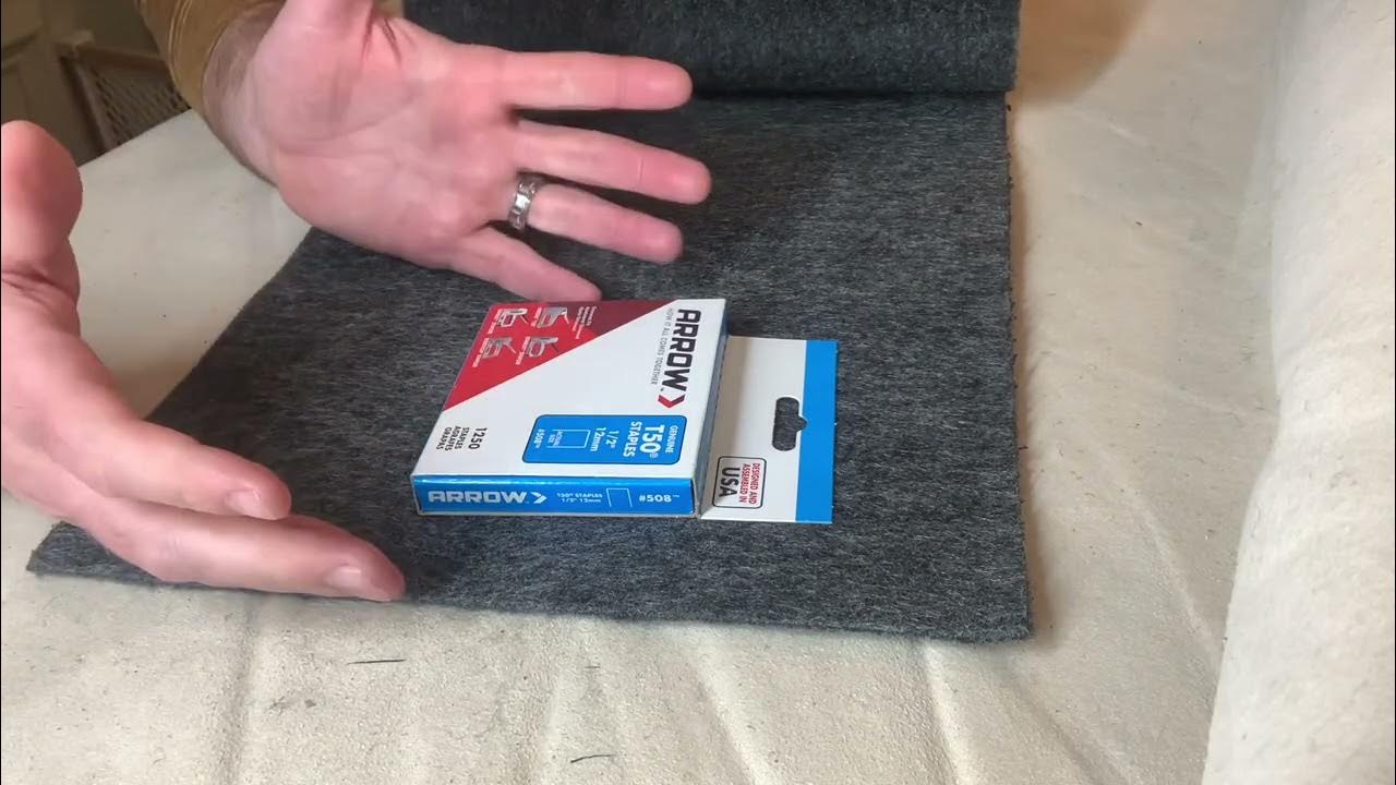 What type of carpet staples for wrapping bunk carpet on boat trailer bunk boards? YouTube