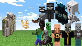 Iron Golem vs Every Mob in Minecraft (Hard Difficulty) 1.21 Bedrock Edition