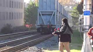 #2172 CSX D765-17 Double Stack trash train with a awesome crew