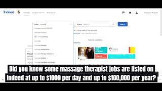 Indeed Job Listings for Massage Therapists - By Bright Education Massage School