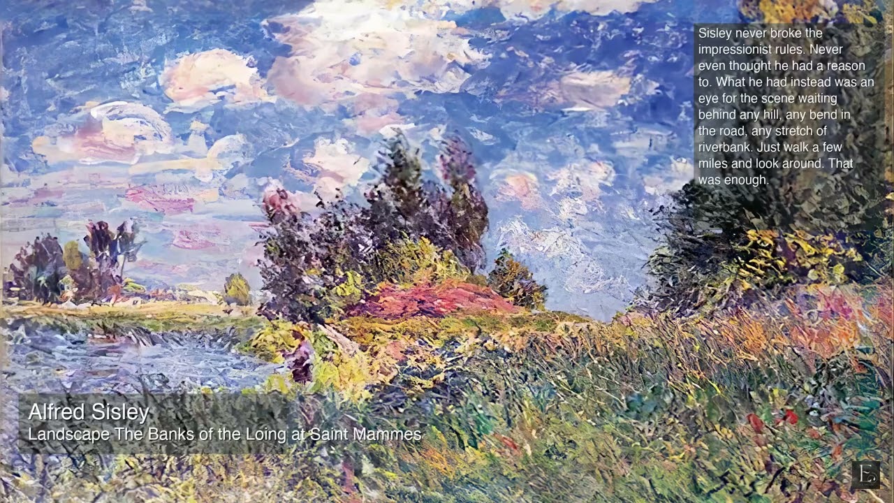 Alfred Sisley - The Banks of the Loing - 2 Hour Screensaver