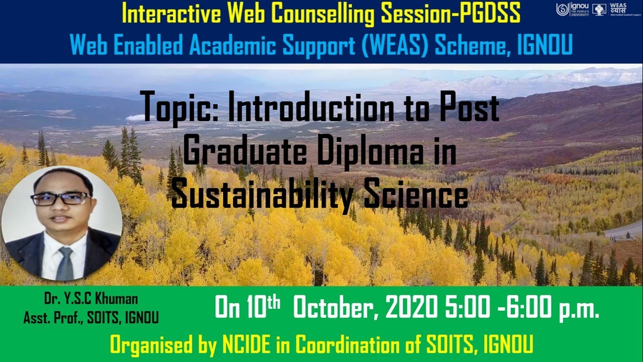 Introduction to Post Graduate Diploma in Sustainability Science
