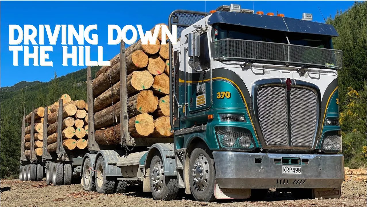 Log Truck driving down the hill (New Zealand) 4K!!!