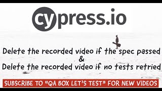 Cypress-Delete the recorded video if the spec passed & no tests retried Information