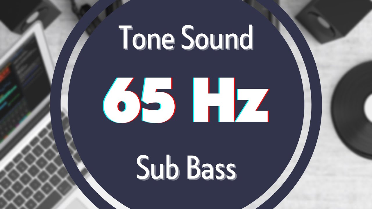 65 Hz Low-Frequency Sound for Subwoofer Testing. Tone Audio Signal. Sine Waveform