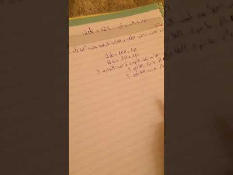 شرح وليد ال مساعد مسألة توازن السوق Qd Qs وكيف نوجد ثمن التوازن وكمية التوازن