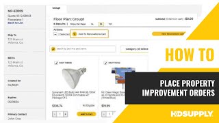 How To Place Property Improvement Orders | HD Supply