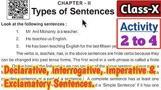 Types of sentences class 10 english grammar activity 2 to 4