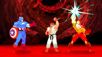 Marvel VS Capcom 2 - Captain America/Ryu/Iron Man - Expert Difficulty Playthrough