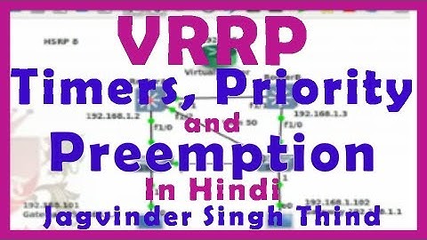 ✅ Configuration of VRRP Timers, Preemption and Priority | virtual router redundancy protocol | Hindi