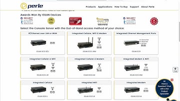 Perle Systems IOLAN Console Servers for out-of-band management.