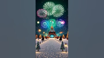 Happy New Year 2025 - Fireworks Celebration At Eiffel Tower #happynewyear #happynewyear2025 #shorts