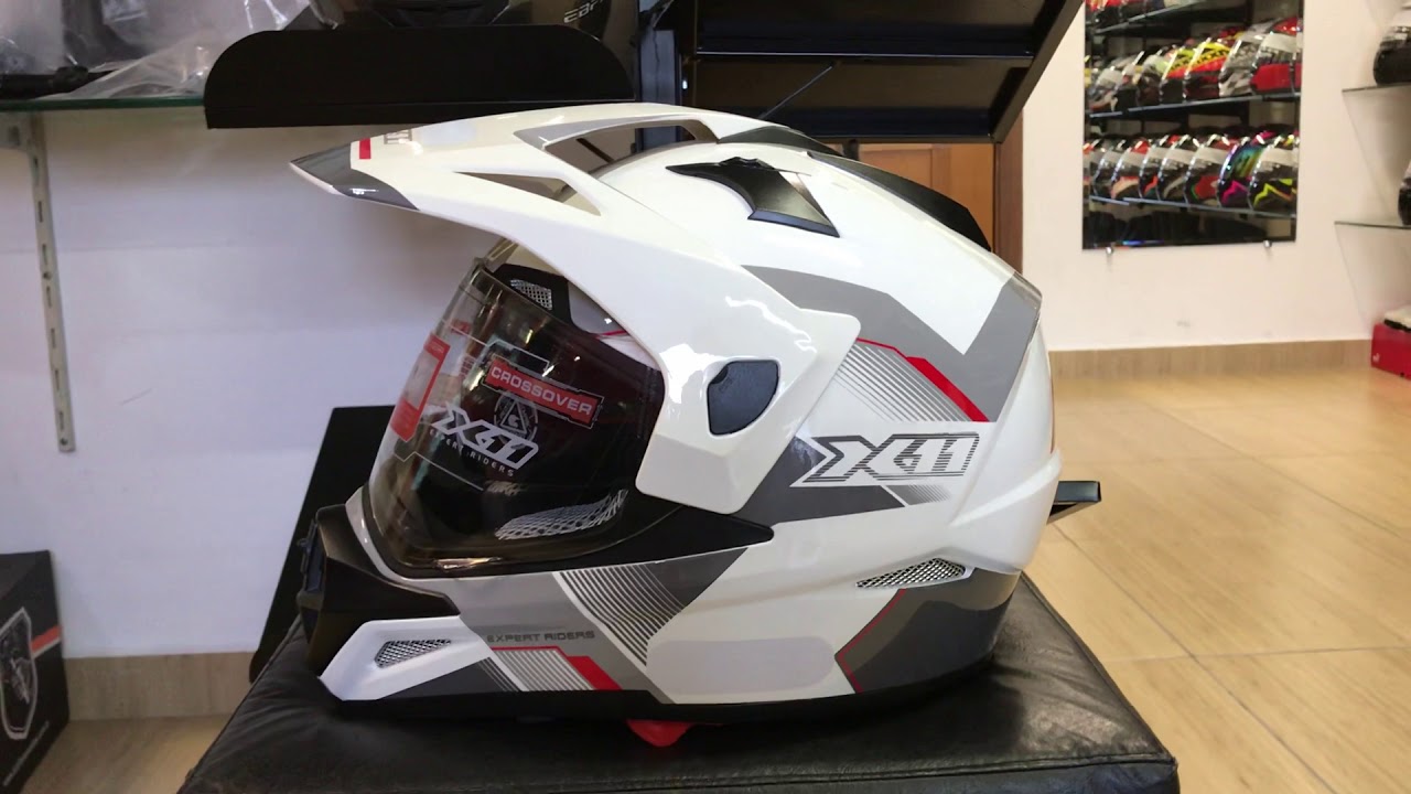 Capacete X11 Crossover X3 Branco - YouTube