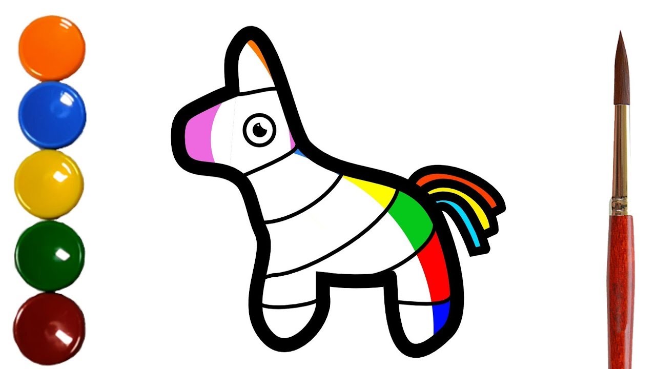 Pinata Drawing Tutorial How to Draw Rainbow Pinata Drawing and Colouring for Kids and Toddlers ...