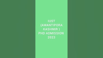 latest  PHD Admission 2023 #IUST Kashmir #NET#JRF