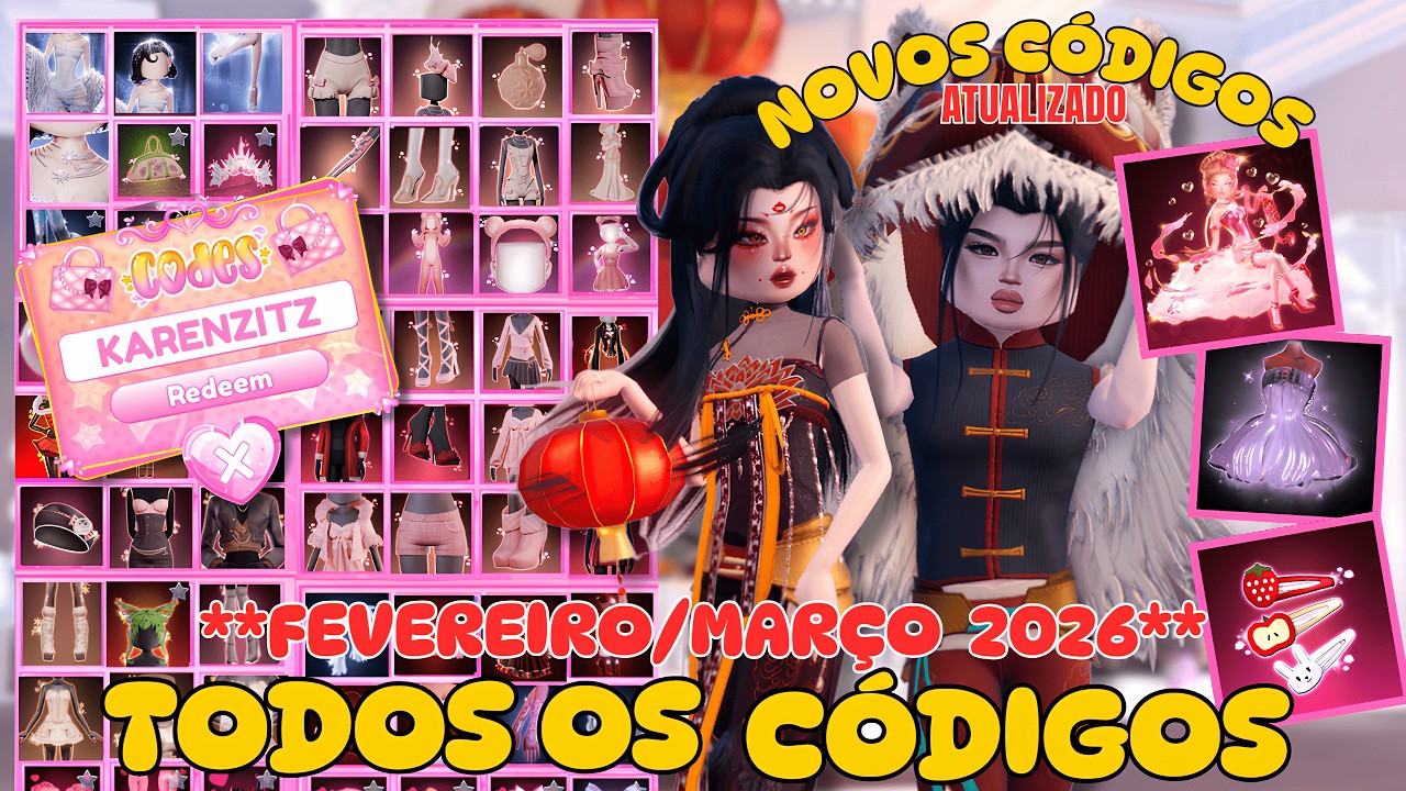 🔓 CÓDIGOS NOVOS no DRESS TO IMPRESS! RESGATE AGORA 😱 Itens Raros parte 2 (Fevereiro/ Março 2026)