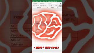 MS- Excel Calculate GST Amt |  How to Calculate GST Bill | computer excel  gst calculated