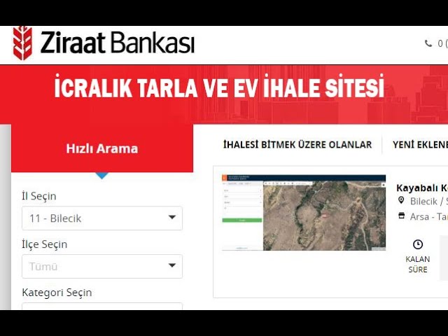 ziraat bankasi icralik ihale ile satilan tarla ev ilanlari youtube