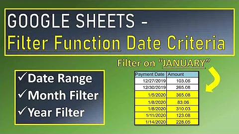 Google Sheets Filter Function Date Criteria