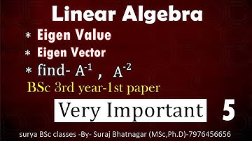 Eigen value  and Eigen vector | Linear Algebra | characteristic equation | आइगेन मान और आइगेन सदिश-5