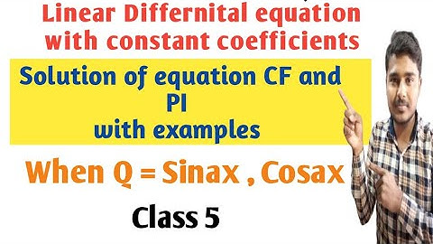 Linear differential equation with constant coefficient || cf and pi part 5