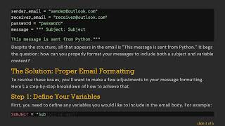 How to Add Subject and Variables When Sending Emails from Python Using SMTP