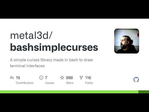 GitHub - metal3d/bashsimplecurses: A simple curses library made in bash to draw terminal interfaces
