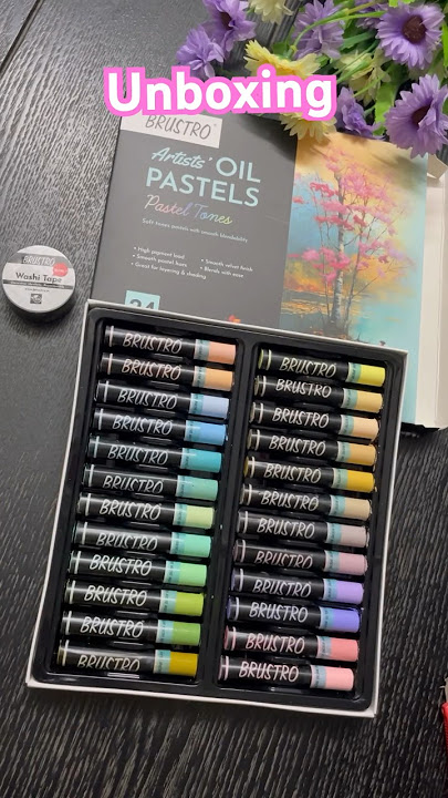 Unboxing new launch Brustro oil pastels set 24(pastel shades) #review #oilpastels #brustro #unboxing