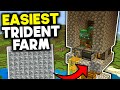 Easiest Trident Farm Minecraft Bedrock 1.21 (2025)