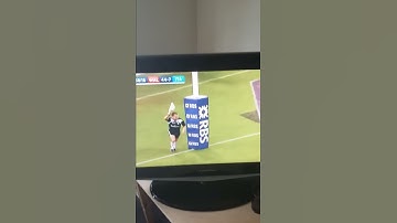 Touch judge running into the post