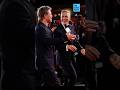 Brad Pitt walk with George Clooney on the Red Carpet 😍 #bradpitt #georgeclooney