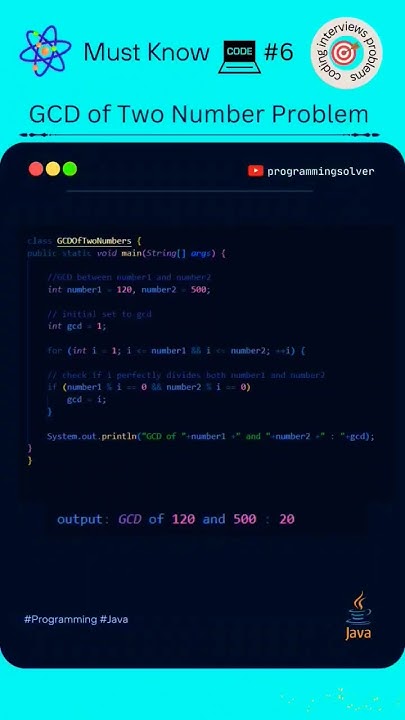 Must Know GCD of Two Numbers Program #6 💯 #shorts - YouTube