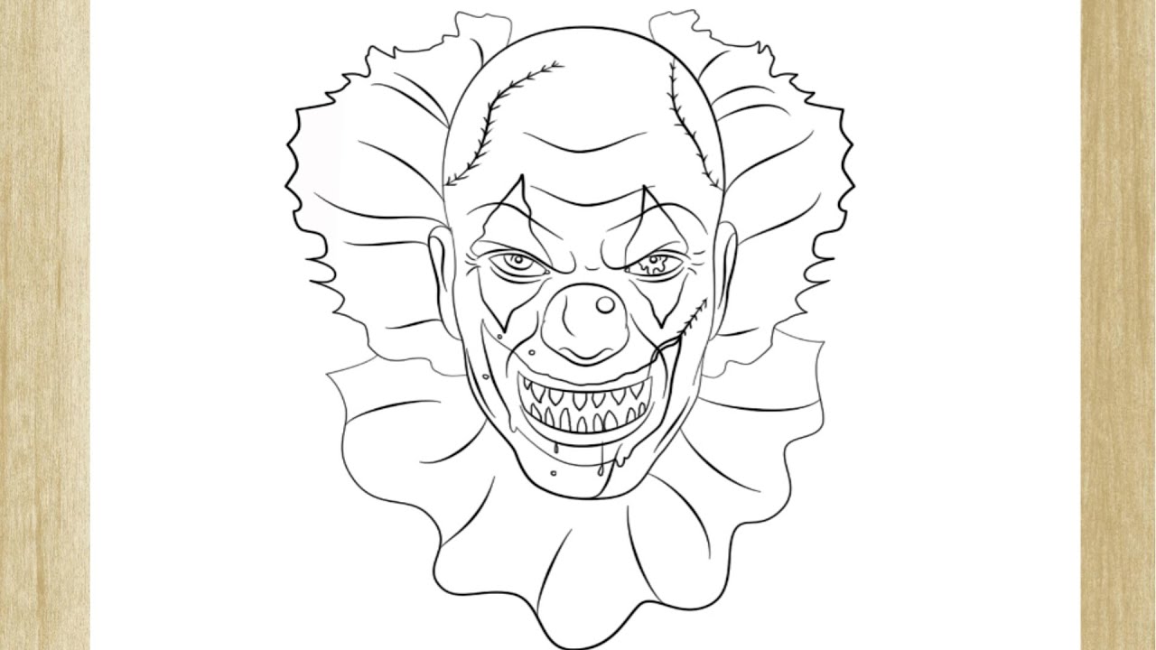 HOW TO DRAW SCARY CLOWN /// COMO DESENHAR UM PALHAÇO ASSUSTADOR