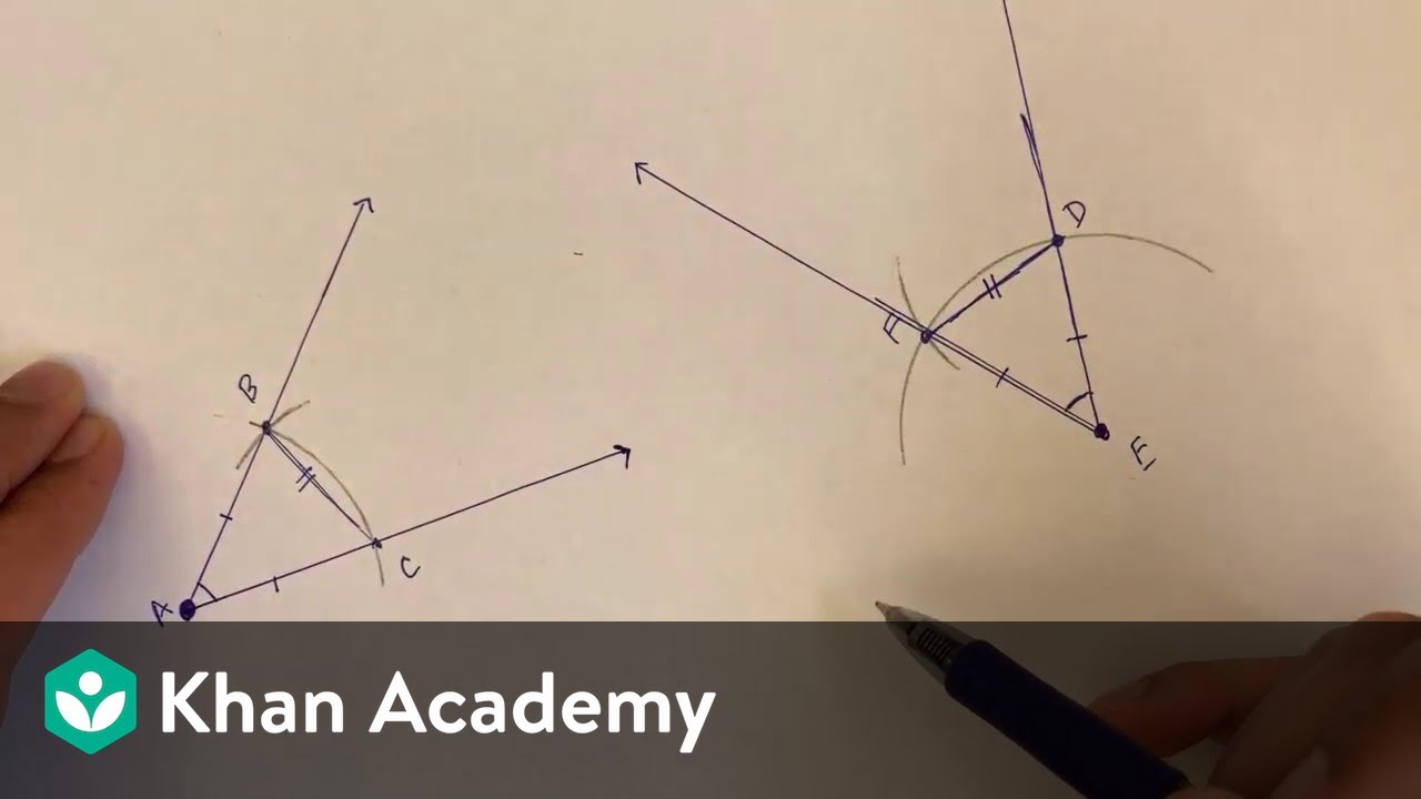 Geometric constructions: angle bisector (video)