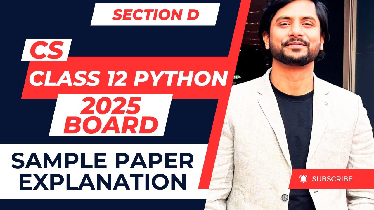 CBSE CS Class 12 Sample Paper | 2025 Boards | Section D - YouTube
