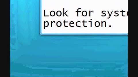 How to make a System Restore Point in Vista