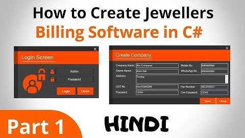 How to Make Jewellers Billing Software in C# Visual Studio Hindi | Part 1 | Design Login and Company