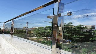 Stainless Steel Glass Railing For balcony || how to make steel glass balcony railing