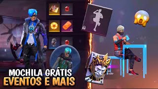 NOVA MOCHILA DE GRAÇA, EMOTE, CAIXA DE LOOT E MAIS, EVENTO DE RECARGA, SKINS POR 9 DIMAS - FREE FIRE