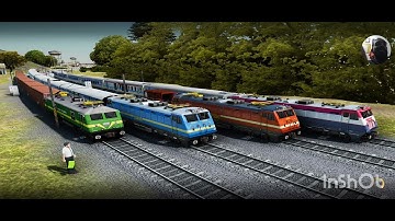 BAll Realistic Trains Run At Bumpy Higher Graphics Railroad Crossing Tracks | train wala video game