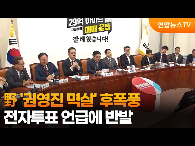野 '권영진 논란' 최고위로…'전자투표' 언급엔 "고양이에 생선" / 연합뉴스TV (YonhapnewsTV)