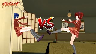 Aoi Miyanami vs Chika Mihari - (MMD) SAKURA School Simulator
