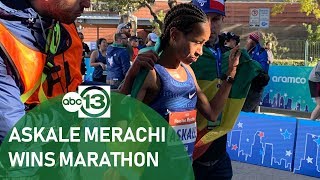 Askale Merachi is women's winner of Chevron Houston Marathon