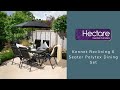 Kennet reclining 6 seater polytex dining set in black  by hectare