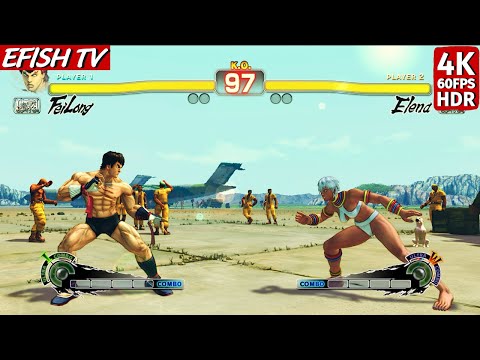 Fei Long vs Elena (Hardest AI) - Ultra Street Fighter IV