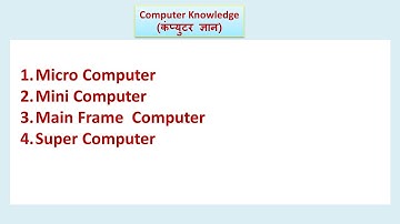 Micro, Mini, Mainframe And Supercomputer (Hindi) | Computer Knowledge