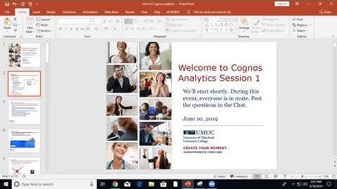 Introduction to Cognos Analytics Session 1 - Summer 2019