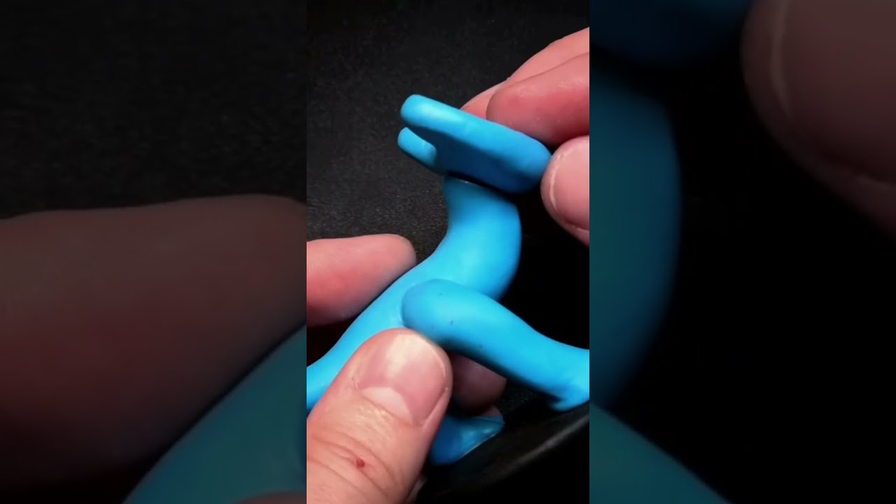 Cyan rainbow friends made out of clay! Credits Mrgeaniclay 